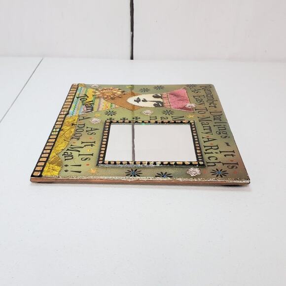 **SOLD** Handcrafted Decorative Witty Message Mirror Frame - Picture 4 of 8